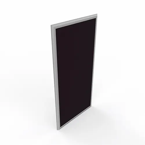 Cloison acoustique pleine H. 160 x L. 80 cm revêtement tissu Bondaï aubergine profil aluminium finition métal lisse gris aluminium
