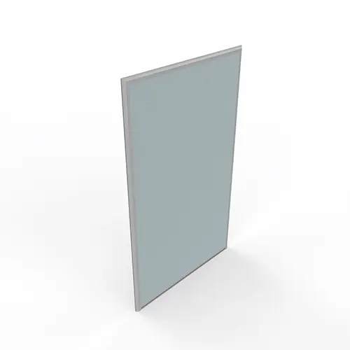 Cloison acoustique pleine H. 200 x L. 120 cm revêtement tissu Bondaï gris nuage profil aluminium finition métal lisse gris aluminium