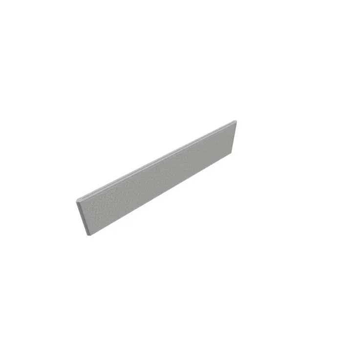 Lucien panneau acoustique droit tissu Step mélange gris clair chiné cadre métal lisse gris aluminium H. 40 x L. 180 cm