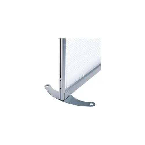 Cloison modulaire sur pied stabilisateur métal gris aluminium