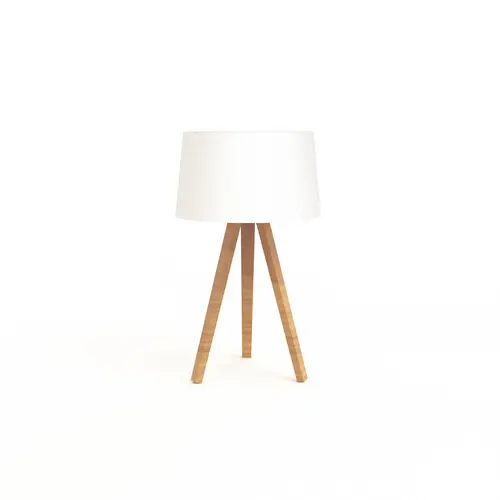 Lampe décorative DL05 H. 64 cm tissu blanc ampoule fluo 12W