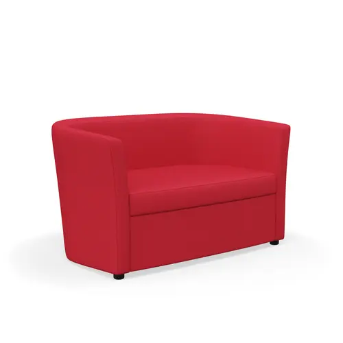 Canapé Côme 2 places L. 75 cm xl. 130 cm x H. 66 cm tissu Bondaï rouge