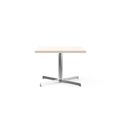 Table basse Star carrée L. 60 x P. 60 cm - plateau décor blanc neige piétement aluminium poli
