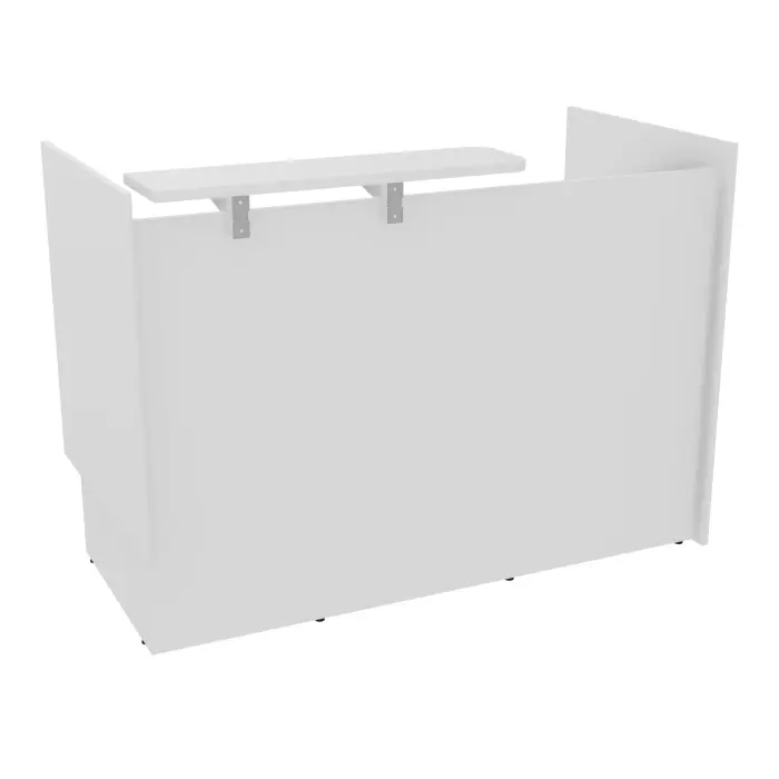 Module haut droit H. 113,5 indépendant plateau L. 160 x P. 80 x H. 73,5 cmmélamine blanc neige habillage mélamine blanc neige voile de coté long à gauche