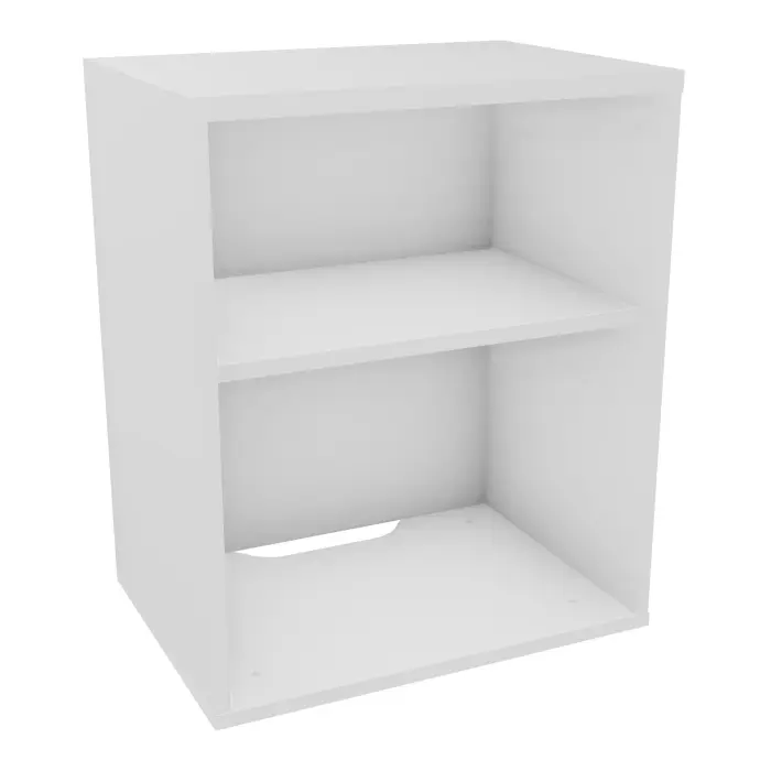 Meuble rangement bas H. 73,5 x L. 60 x P. 43 cm mélamine blanc neige dont 1 tablette mélamine blanc neige