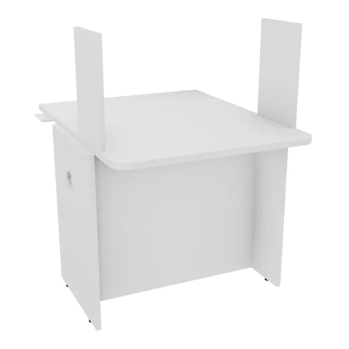Module PMR assis L. 80 x P. 100 cm intermédiaire plateau mélamine blanc neige habillage mélamine blanc neige