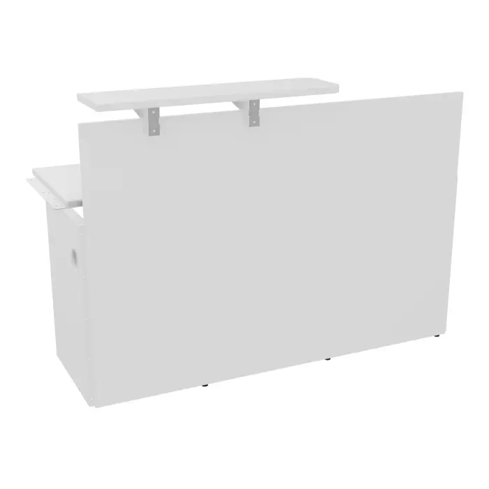 Module haut droit H. 113,5 intermédiaire plateau L. 160 x P. 80 x H. 73,5 cm mélamine blanc neige habillage mélamine blanc neige