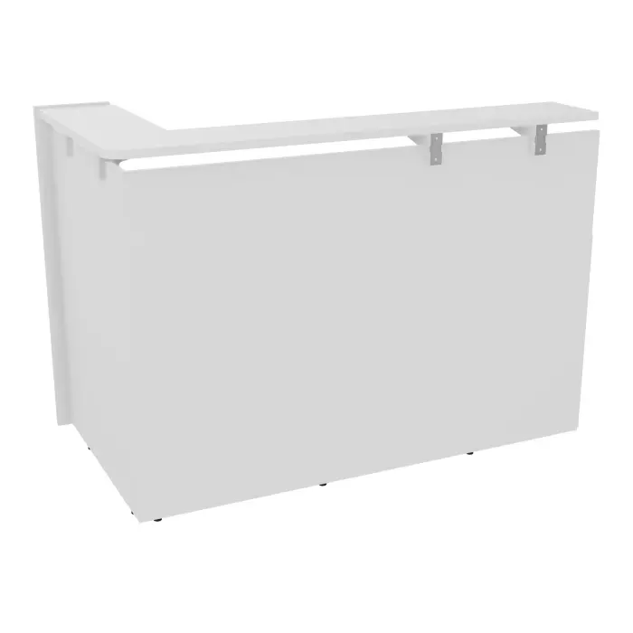 Module angle droite L. 160 x P. 80 extrémité plateau mélamine blanc neige habillage mélamine blanc neige