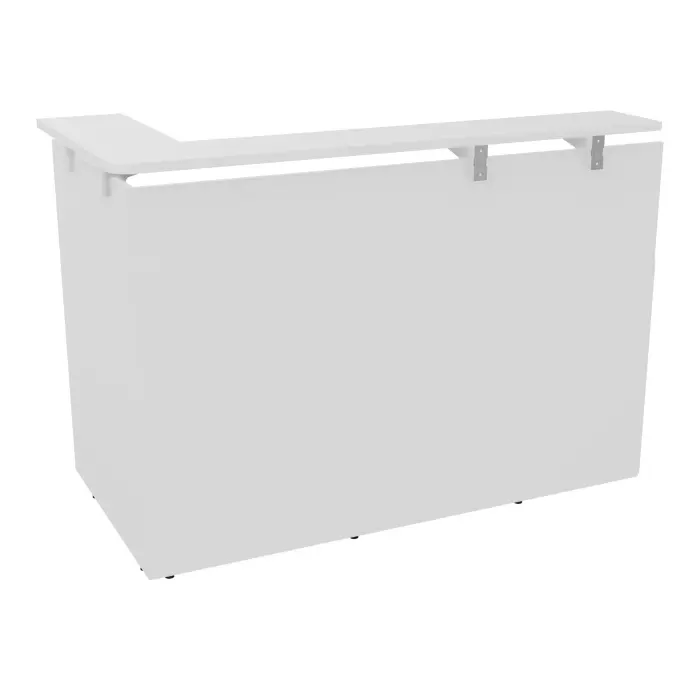 Module angle droite L. 160 x P. 80 intermédiaire plateau mélamine blanc neige habillage mélamine blanc neige