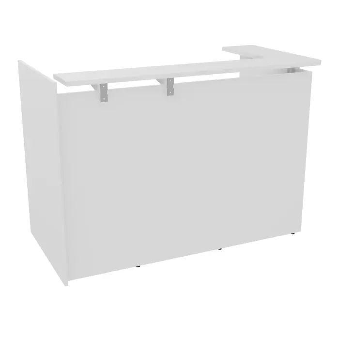 Module angle L. 160 x P. 80 extrémité droite angle gauche plateau mélamine blanc neige habillage mélamine blanc neige