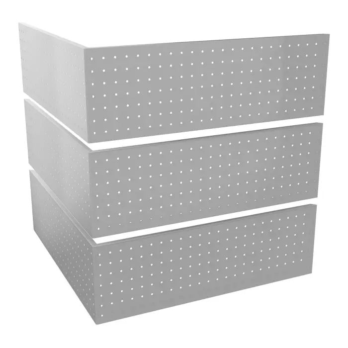 6 habillages Guest perforations ""Pois"" métal lisse gris aluminium pour module haut angle 90°