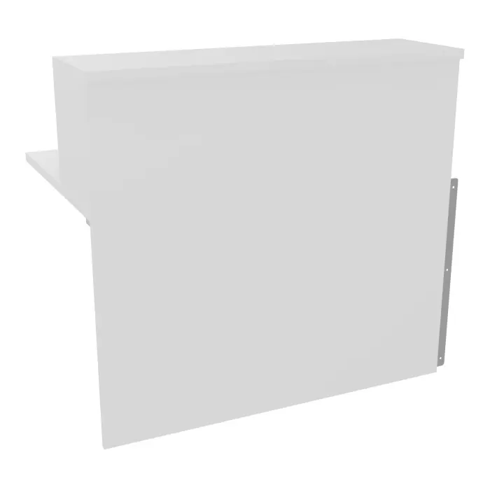 Module de banque d'accueil Guest intermédiaire H. 113 x L. 120 cm plateau échancré mélamine blanc neige structure mélamine blanc neige