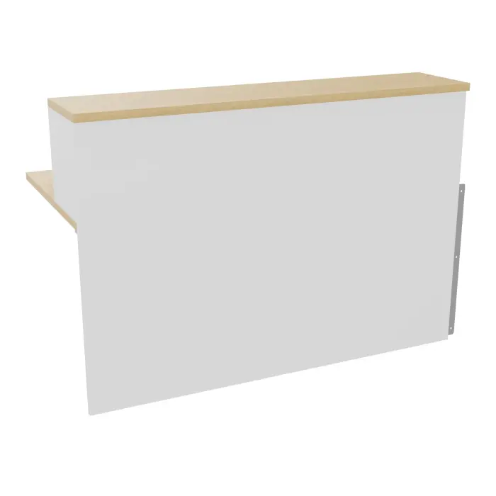 Module de banque d'accueil Guest intermédiaire H. 113 x L. 160 cm plateau échancré mélamine Chêne naturel structure mélamine blanc neige