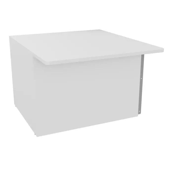 Module de banque d'accueil Guest PMR extremité droite H. 74 x L. 100 cm plateau mélamine blanc neige structure mélamine blanc neige