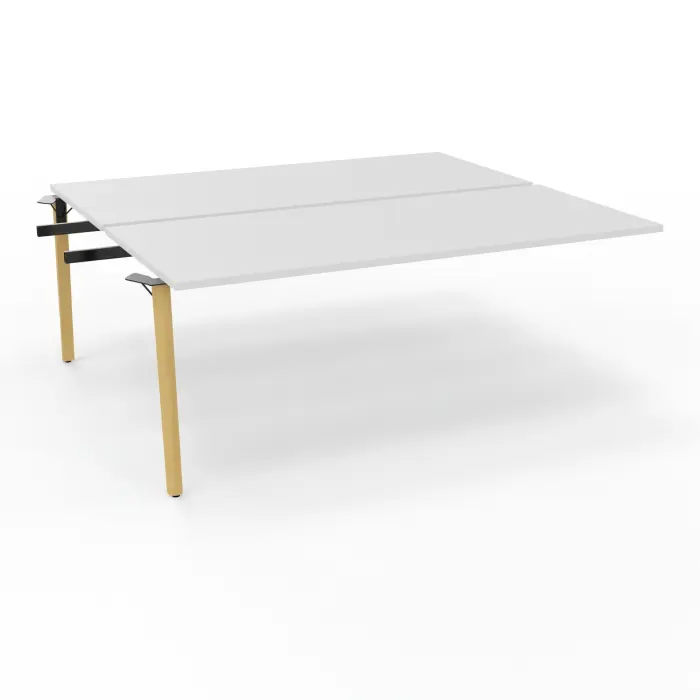 Robin tables suivant doubles 2 plateaux L. 80 cm L. 180 cm x P. 165 mélamine blanc neige pré-percé obturateurs 4 pieds métal lisse noir/bois hêtre massif vernis
