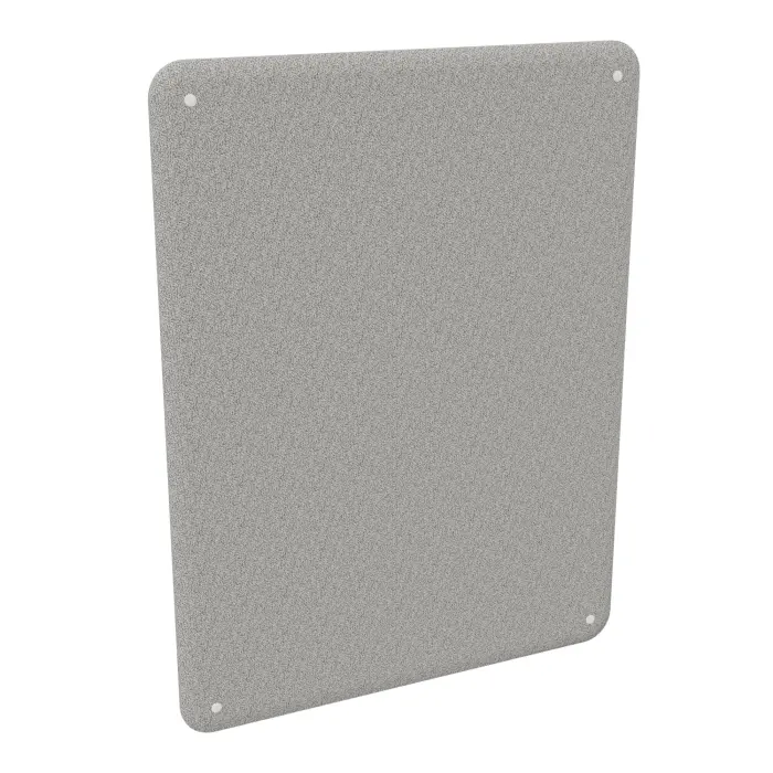 Cloison Solange bords arrondis H. 160 x L. 120 cm épaisseur 47 mm tissu Step mélange gris clair chiné