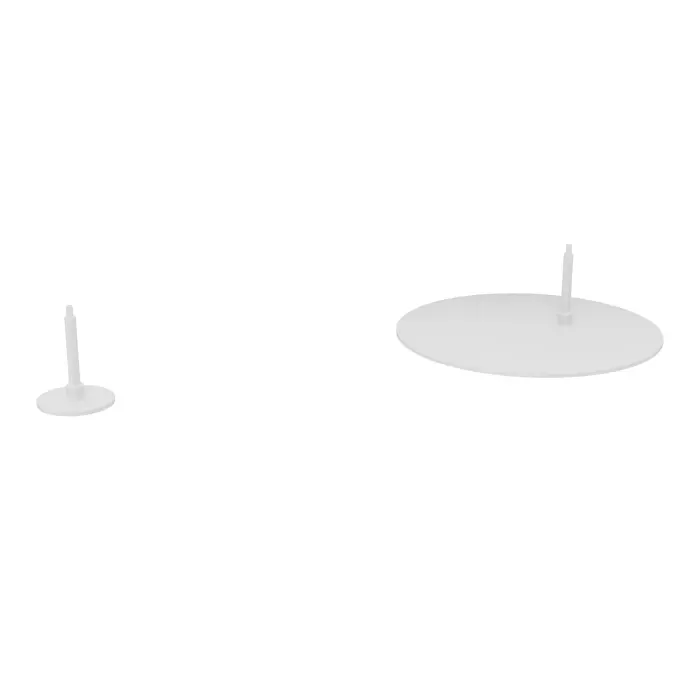 Jeu de 2 pieds pour panneau écran à poser métal lisse blanc