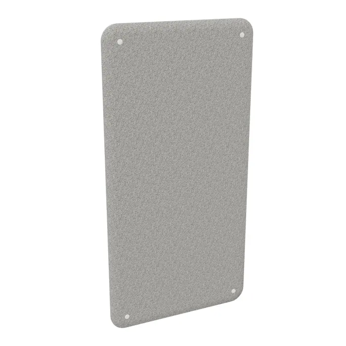 Cloison acoustique Solange bords arrondis H. 160 x L. 80 cm épaisseur 47 mm tissu Step mélange gris clair chiné