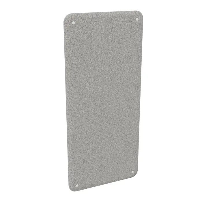 Cloison acoustique Solange bords arrondis H. 180 x L. 80 cm épaisseur 47 mm tissu Step mélange gris clair chiné