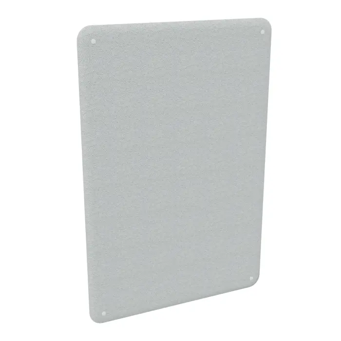 Cloison acoustique Solange bords arrondis H. 180 x L. 120 cm épaisseur 47 mm tissu CHILI Gris clair chiné