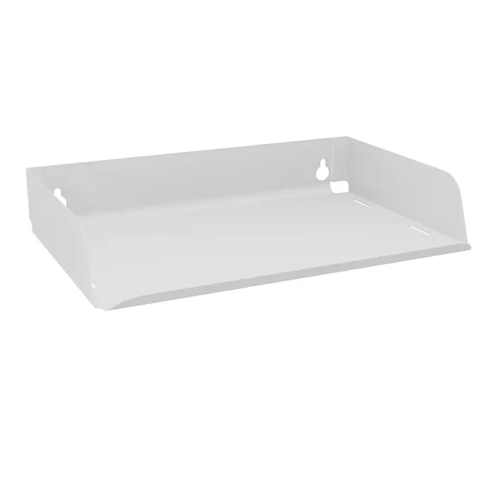 Bac à courrier départ pour cloison Solange métal lisse blanc - L. 335 x H. 60 x P. 255 mm