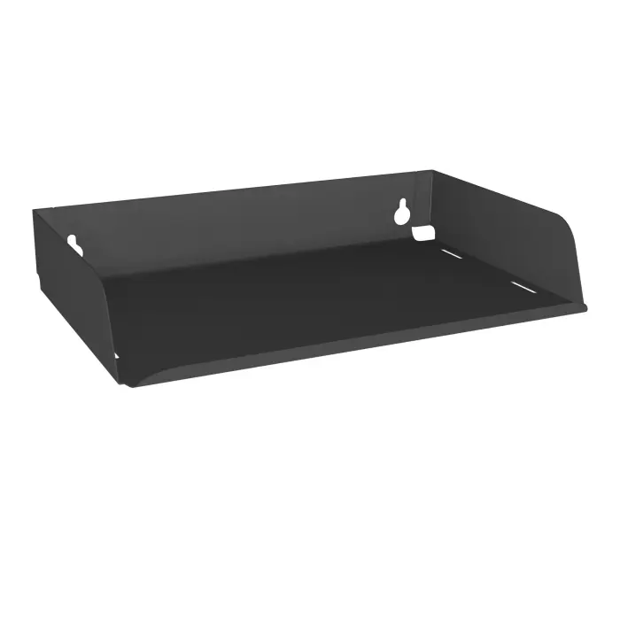 Bac à courrier suivant pour cloison Solange métal structuré gris anthracite - L. 335 x H. 65 x P. 255 mm