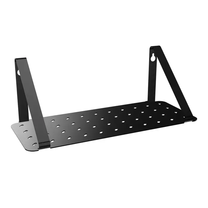 Etagère pour cloison Solange métal lisse noir - L. 450 x H. 170 x P. 190 mm