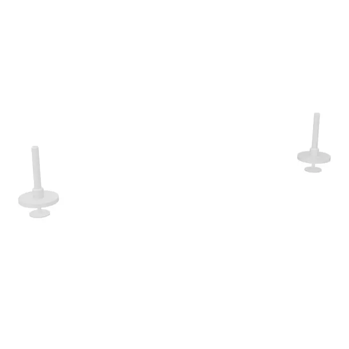 Jeu de pinces de fixation Solange métal lisse blanc pour postes monoplateau - fixation traversante panneau H. 40 cm
