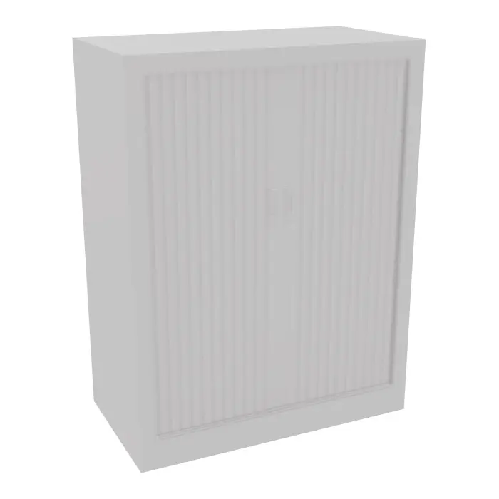 Armoire à rideaux H. 105 x L. 80 x P. 43 cm - corps gris - rideaux gris - équipée de 2 tablettes + rail