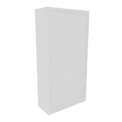 Armoire à rideaux H. 198 x L. 100 x P. 43 cm - corps blanc - rideaux blanc - équipée de 4 tablettes + rail