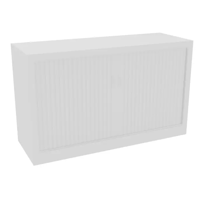 Armoire à rideaux H. 72,1 x L. 120 x P. 43 cm - corps blanc - rideaux blanc - équipée de 1 tablette