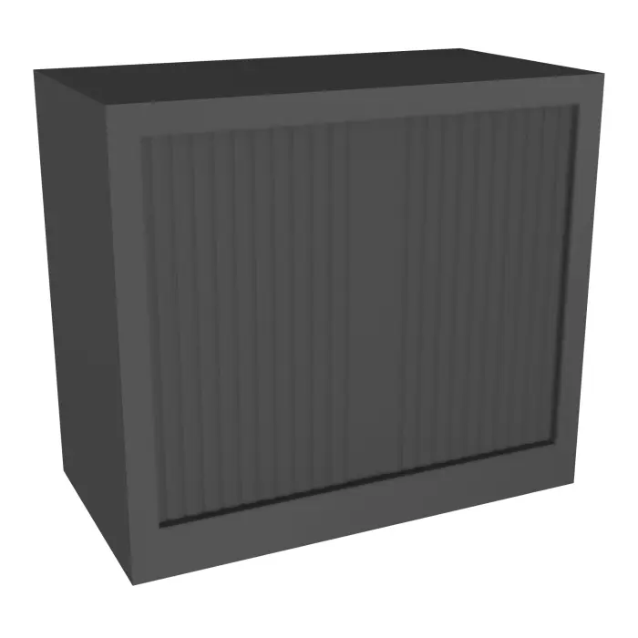 Armoire à rideaux H. 71 x L. 80 x P. 43 cm - corps gris anthracite - rideaux gris anthracite - équipée de 1 tablette + rail