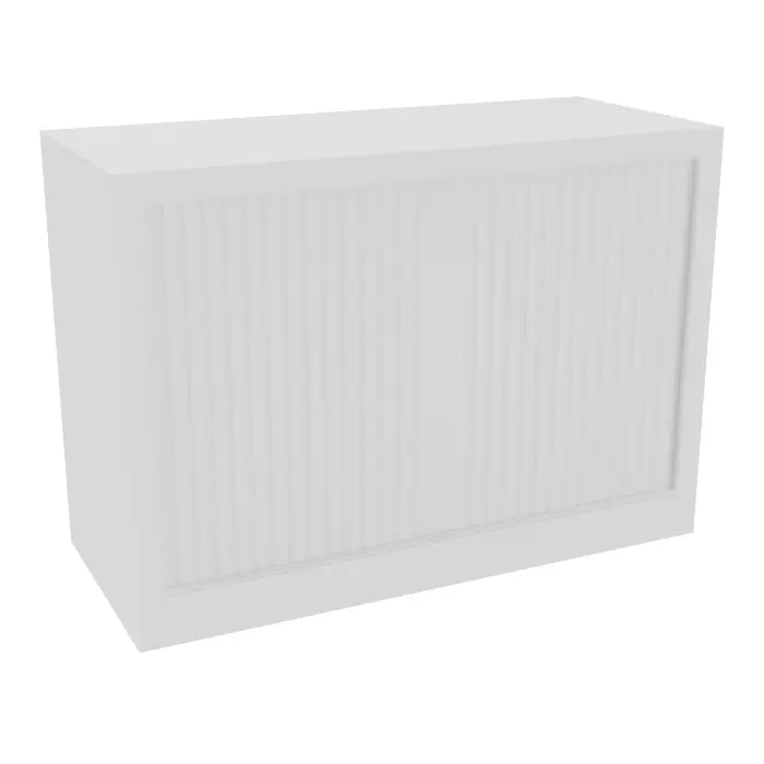 Armoire à rideaux H. 71 x L. 100 x P. 43 cm - corps blanc - rideaux blanc - équipée de 1 tablette + rail