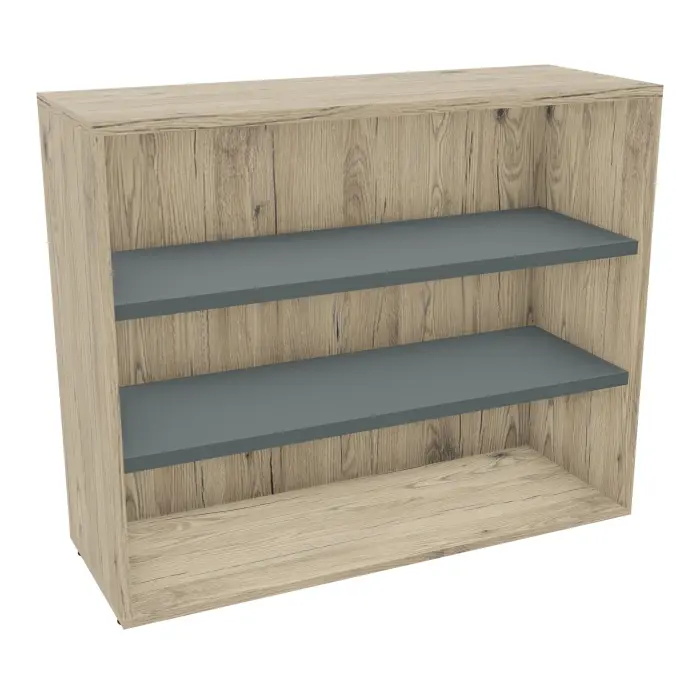 Armoire mélamine Armand 2 tablettes H. 100 x L. 120 x P. 43,2 cm sans portes - corps et top finition mélamine chêne Brunswick