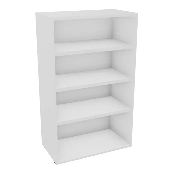 Armoire mélamine Armand 3 tablettes H. 133,5 x L. 80 x P. 43,2 cm sans portes - corps et top finition mélamine blanc neige