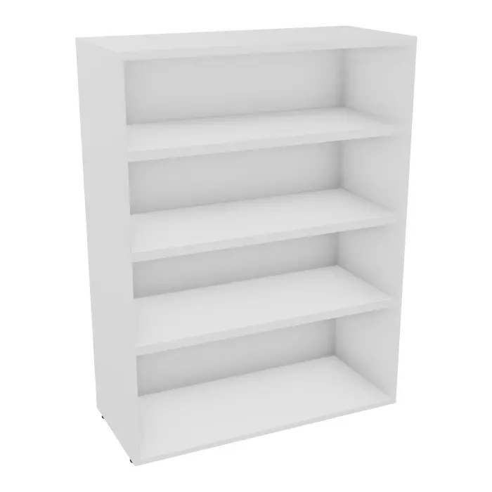 Armoire mélamine Armand 3 tablettes H. 133,5 x L. 100 x P. 43,2 cm sans portes - corps et top finition mélamine blanc neige