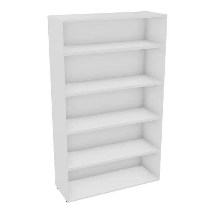 Armoire mélamine Armand 4 tablettes métallique H. 202,1 x L. 120 x P. 43,2 cm sans portes - corps et top finition mélamine blanc neige