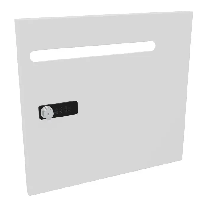 Camille porte métal lisse blanc 1 case unie avec fente à courrier fermeture à code