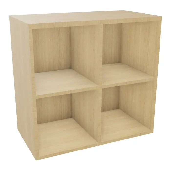 Camille structure 4 multicases mélamine Chêne naturel H. 75,5 x L. 80,7 x P. 43,2 cm