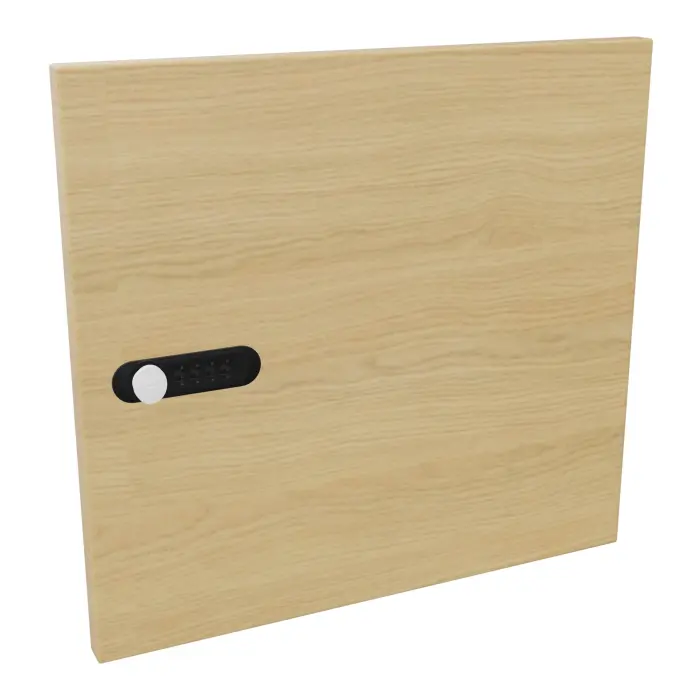 Porte Camille simple mélamine Chêne naturel 1 case sans fente courrier fermeture à code
