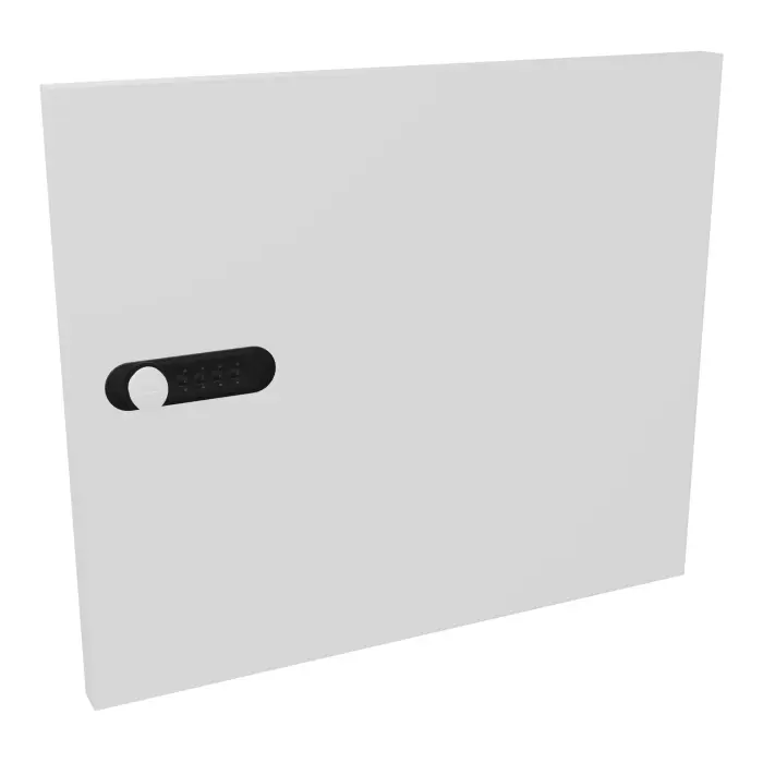 Porte Camille simple mélamine blanc neige 1 case avec fente courrier fermeture à code