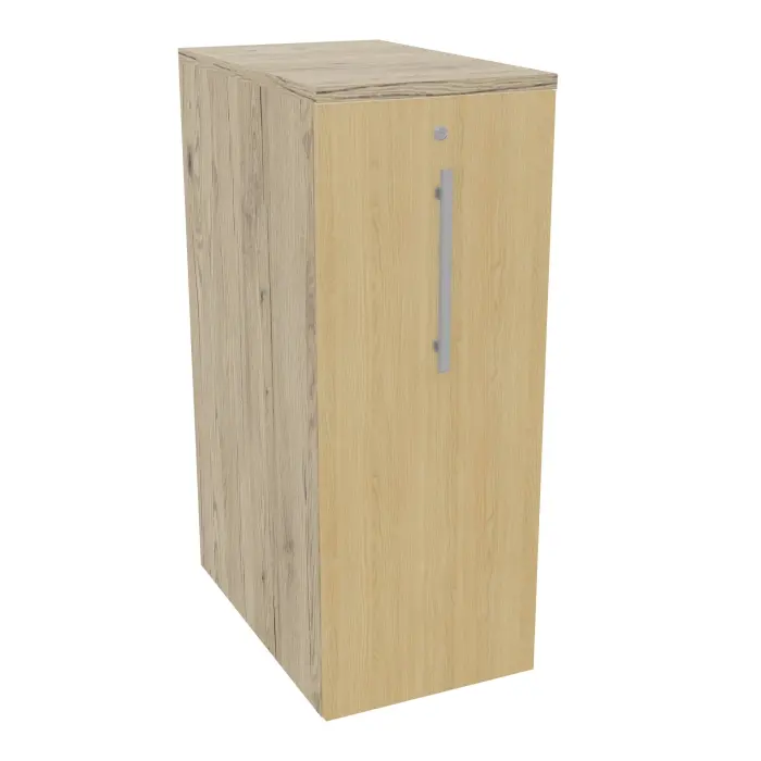 Caisson individuel Gustave hauteur comptoir H. 113,5 x L. 43,2 x P. 70 cm corps & top mélamine chêne Brunswick porte mélamine Chêne naturel