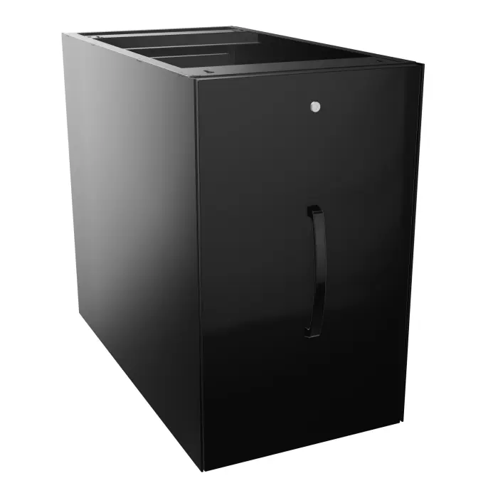Caisson Tower H. 69,5 cm x P. 80 cm métal lisse noir