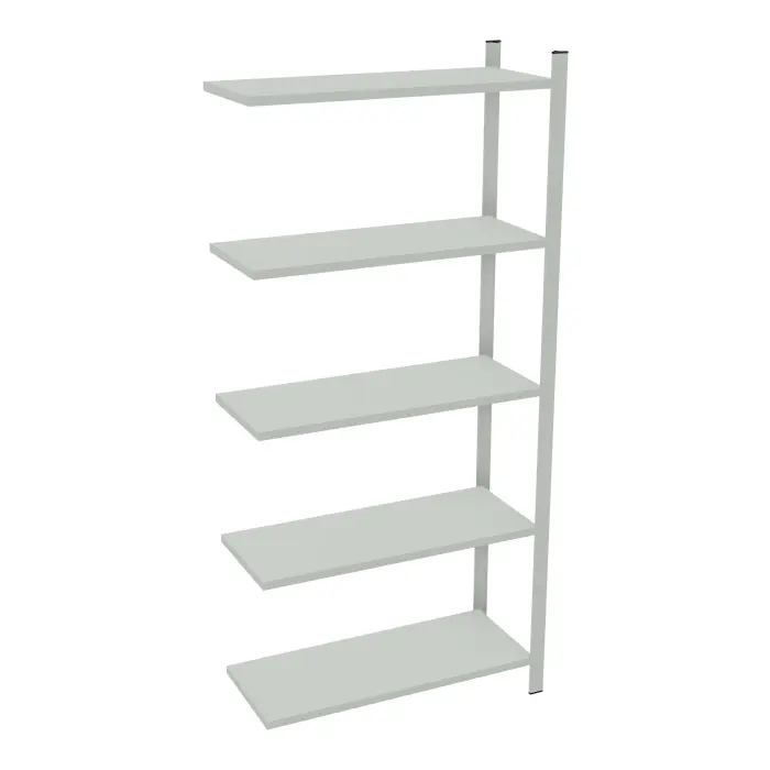 Element suivant rayonnage H. 200 cm x L. 90 cm  acier galvanisé 5 tablettes  acier galvanisé