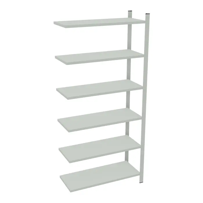 Element suivant rayonnage H. 200 cm x L. 90 cm  acier galvanisé 6 tablettes  acier galvanisé