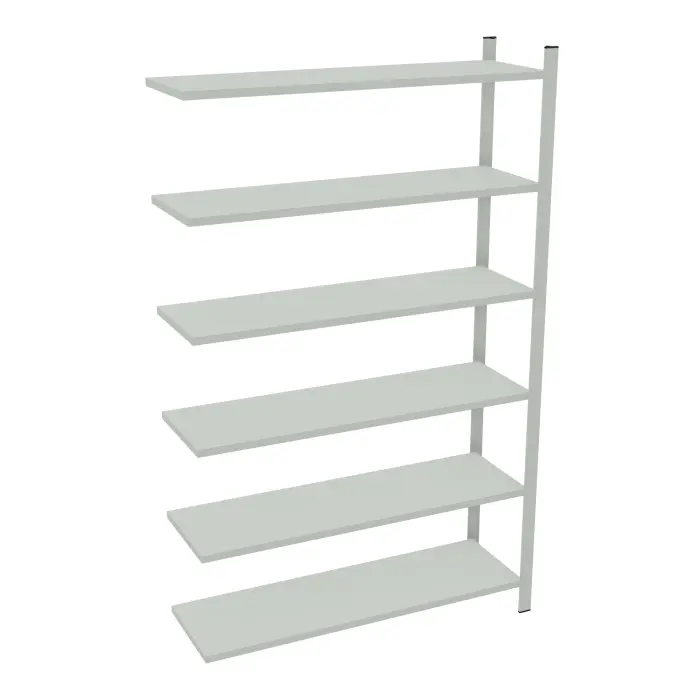 Element suivant rayonnage H. 200 cm x L. 120 cm  acier galvanisé 6 tablettes  acier galvanisé