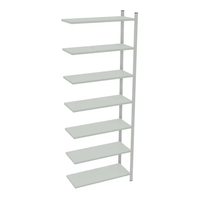 Element suivant rayonnage H. 250 cm x L. 90 cm  acier galvanisé 7 tablettes  acier galvanisé