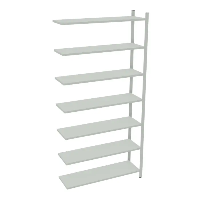 Element suivant rayonnage H. 250 cm x L. 120 cm  acier galvanisé 7 tablettes  acier galvanisé