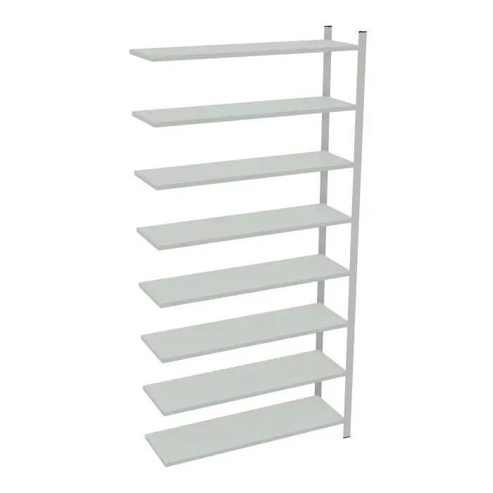Element suivant rayonnage H. 250 cm x L. 120 cm  acier galvanisé 8 tablettes  acier galvanisé