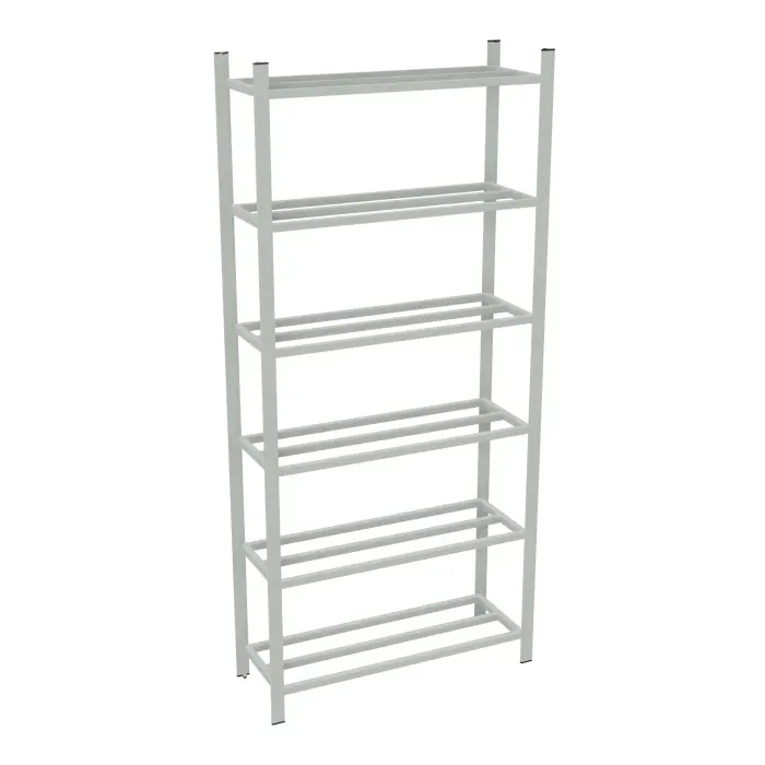 Rayonnage tubulaire Elément départ acier galvanisé H. 225 x L. 100 x P. 35 cm 6 tablettes